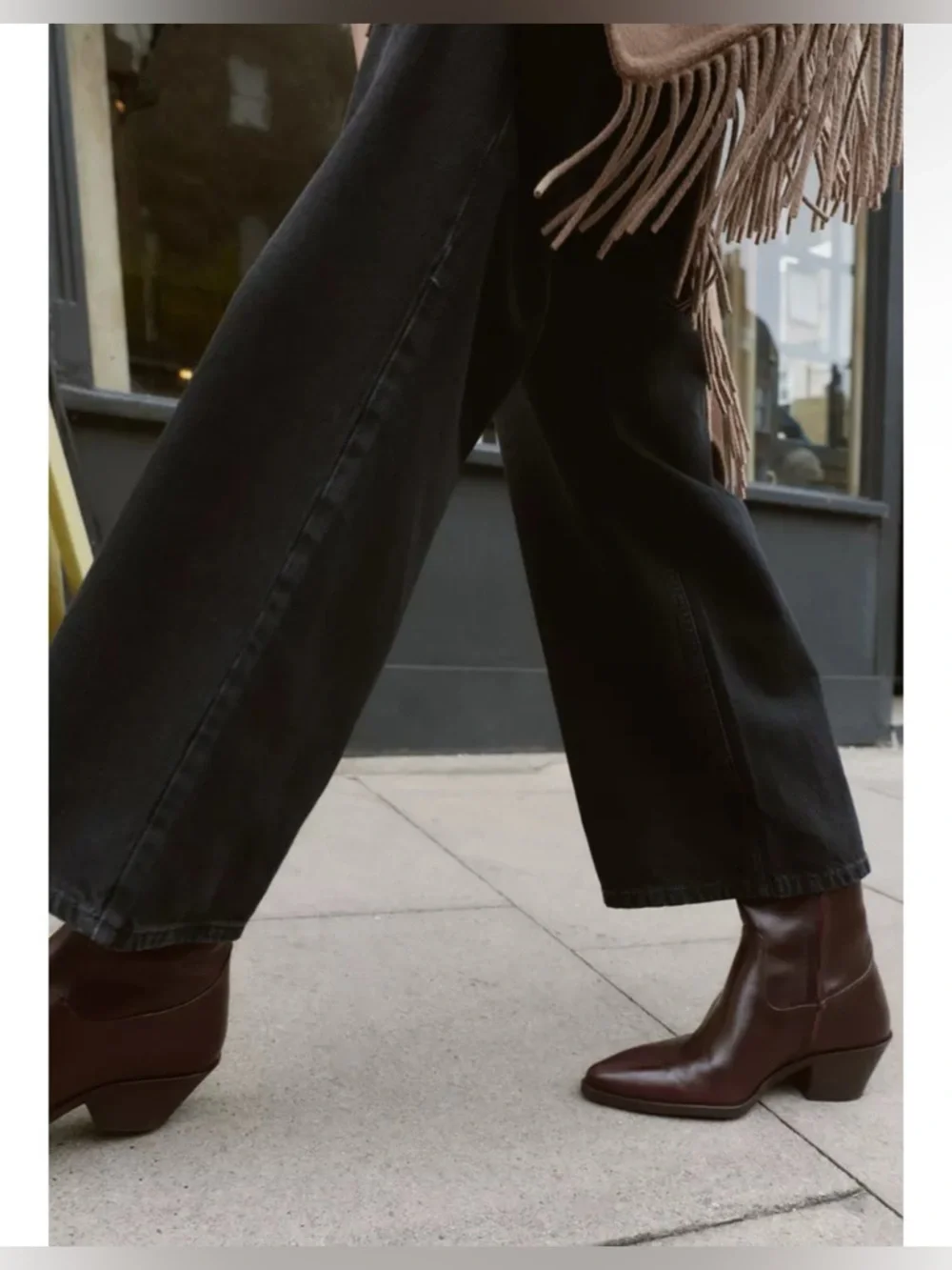 Zara 100% leather cowboy ankle boots - Picture 2 of 11